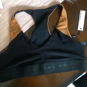 NWT koral revolve black studded sports bra XL